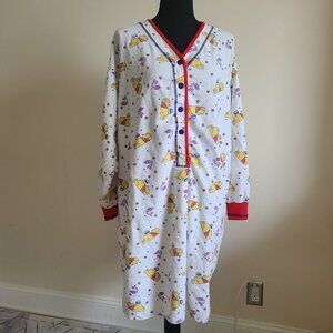 Vintage 1998 Winnie The Pooh Cotton Nightgown 3XL Plus Size 90s Disney